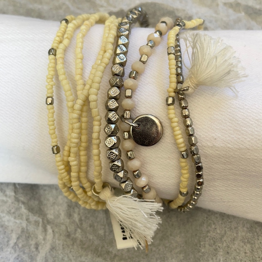 Bracelet set beaded tassel delicate boho pretty